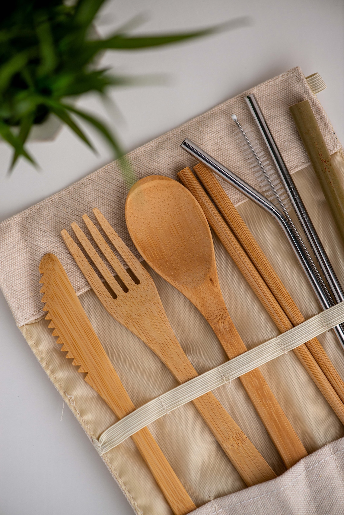 Bamboo Utensils Set EcoFriendly Cutlery Set Plastic Free Etsy