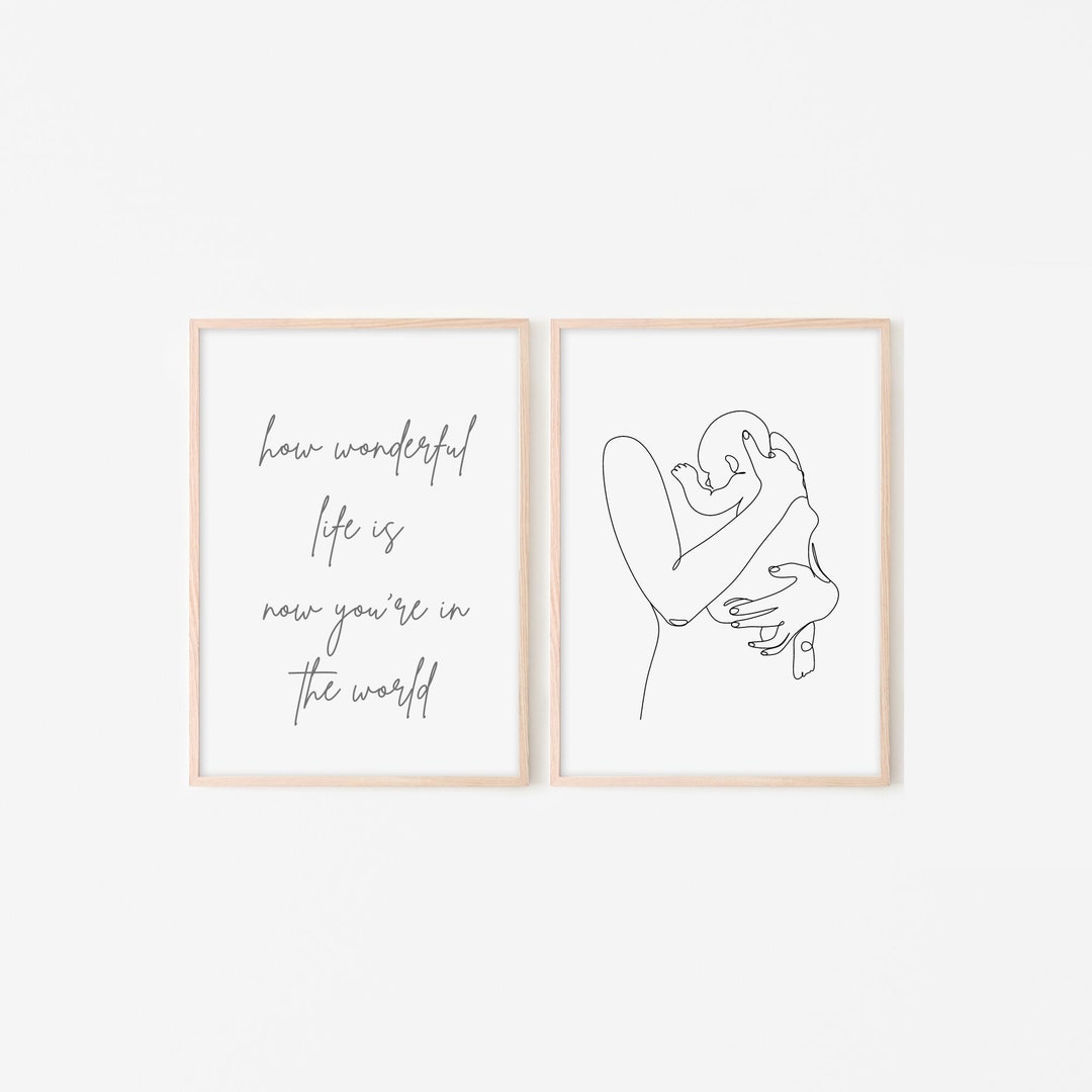 Neutral Wall Art for a Boy or Girl Nursery, Set of 2. Etsy
