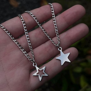Star Necklace, Matching Jewelry, Matching Set Necklaces, Matching Star Necklaces, Stainless Steel Star Necklace, Punk Jewelry, Grunge, y2k
