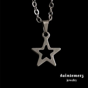 Silver Star Necklace, Stainless Steel, Unisex Necklace, Star