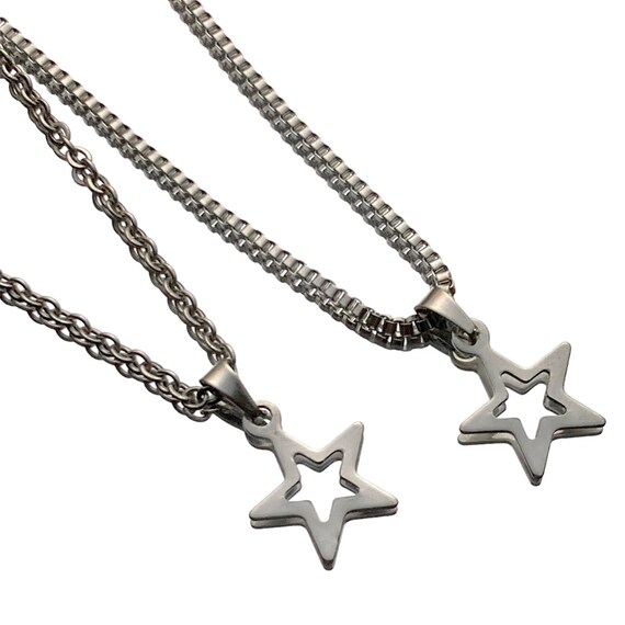 ☆関税込☆VINTAGE HOLLYWOOD★Texture Star String Necklace★ Vintage Fashion Leather rope Star Pendant Necklace For Women
