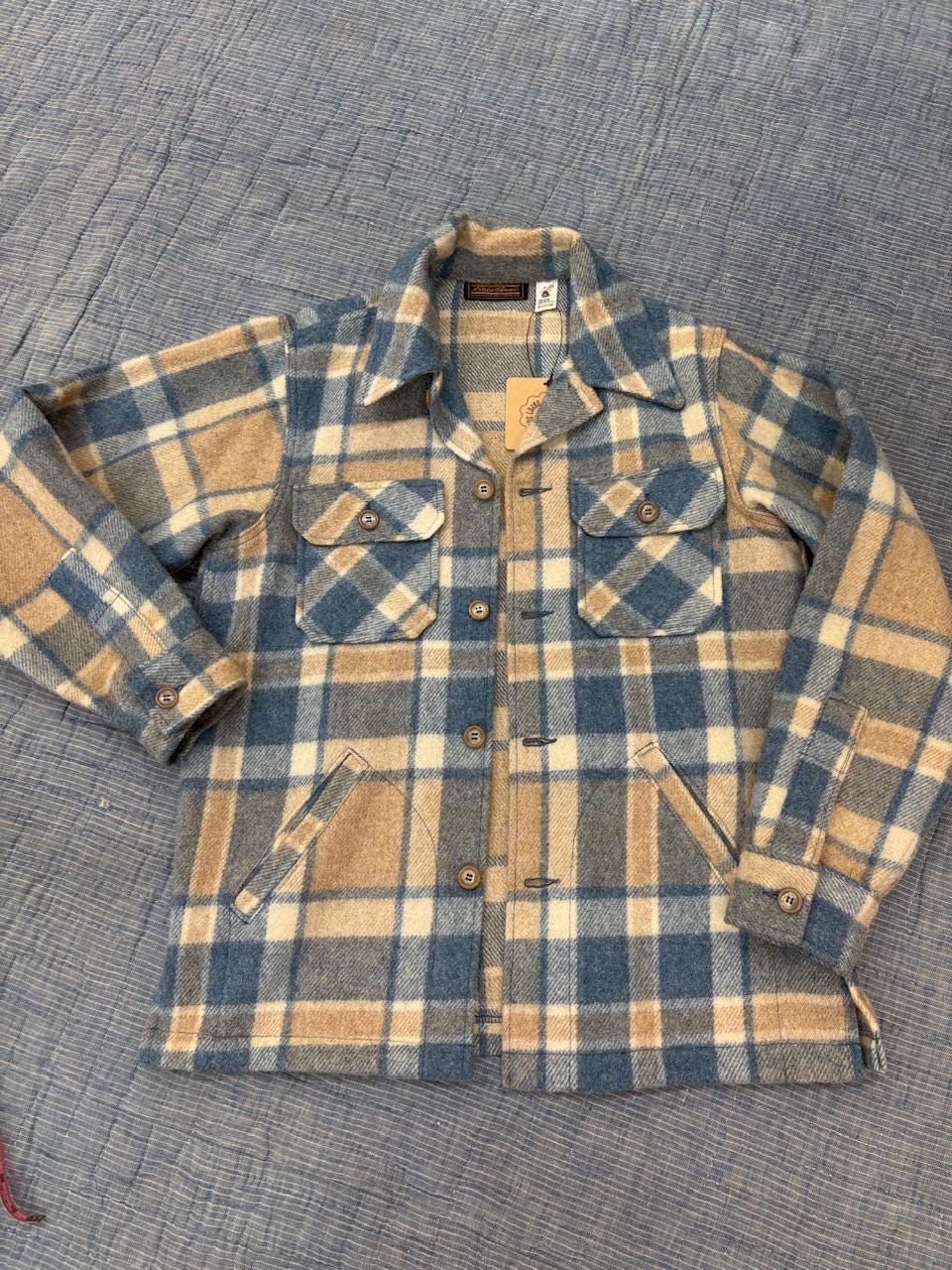 トップス 80s Eddie Bauer Wool Hunting Best 80s Era Eddie Bauer Wool Hunting Jacket Blue Plaid Size Medium