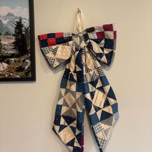 Large Antique Quilt Hanging Bow