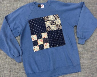 Upcycled Sweatshirt with Patchwork