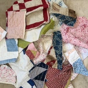 Vintage Quilt Remnants One pound Grab Bag