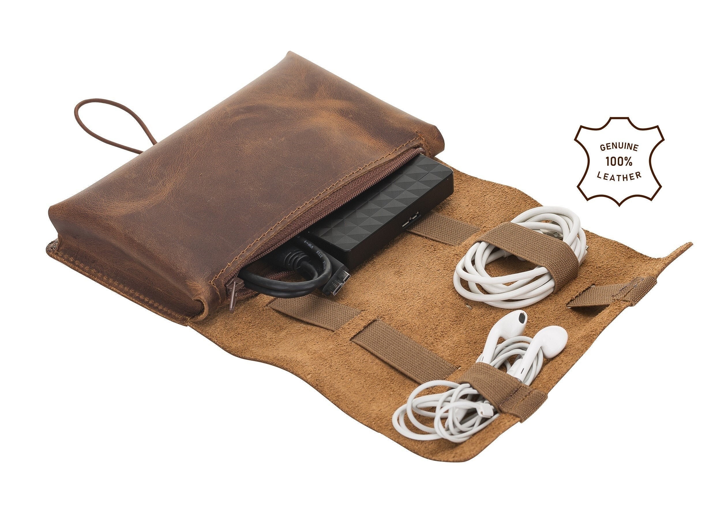 Leather Tech Pouch - Made in USA