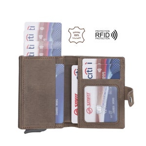 Cartera de cuero personalizada, tarjetero, cartera minimalista, cartera RFID, cartera grabada para hombres, cartera con foto, regalo para él, padre, marido