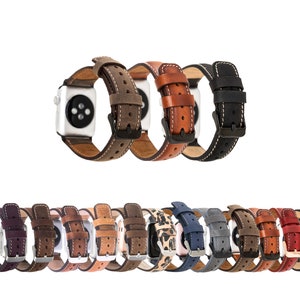 Custom Leather Apple Watch Strap, Apple Watch Band 38, 40, 41, 42, 44, 45, Apple Watch Samsung Galaxy FitBit Fossil Watch Band, Gift for Him