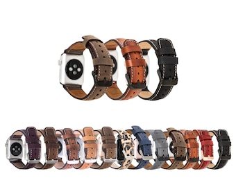 Custom Leather Apple Watch Strap, Apple Watch Band 38, 40, 41, 42, 44, 45, Apple Watch Samsung Galaxy FitBit Fossil Watch Band, Gift for Him