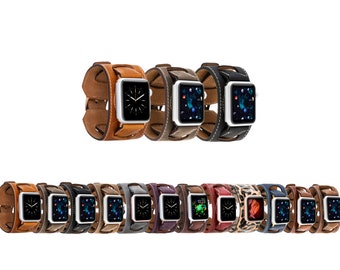 Leather Apple Watch Band,  Apple iWatch Strap 38, 40, 41, 42, 44, 45, 49 mm, Engraved iWatch Galaxy, Fitbit Pixel, Fossil Watch Bands