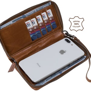 Bolsa de couro personalizada para iPhone 14, 13, 12 11, X, XS MAX, XR, 8, 7, 6 Plus, capa tipo carteira para telefone feita à mão, capa porta-cartão para iPhone