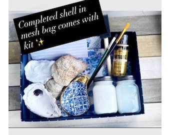 Beach Shell Decoupage Kit: DIY Oyster Ring Dish, Handmade Crafts