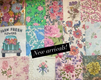 Decoupage napkins, set of 25 floral print papers for crafting