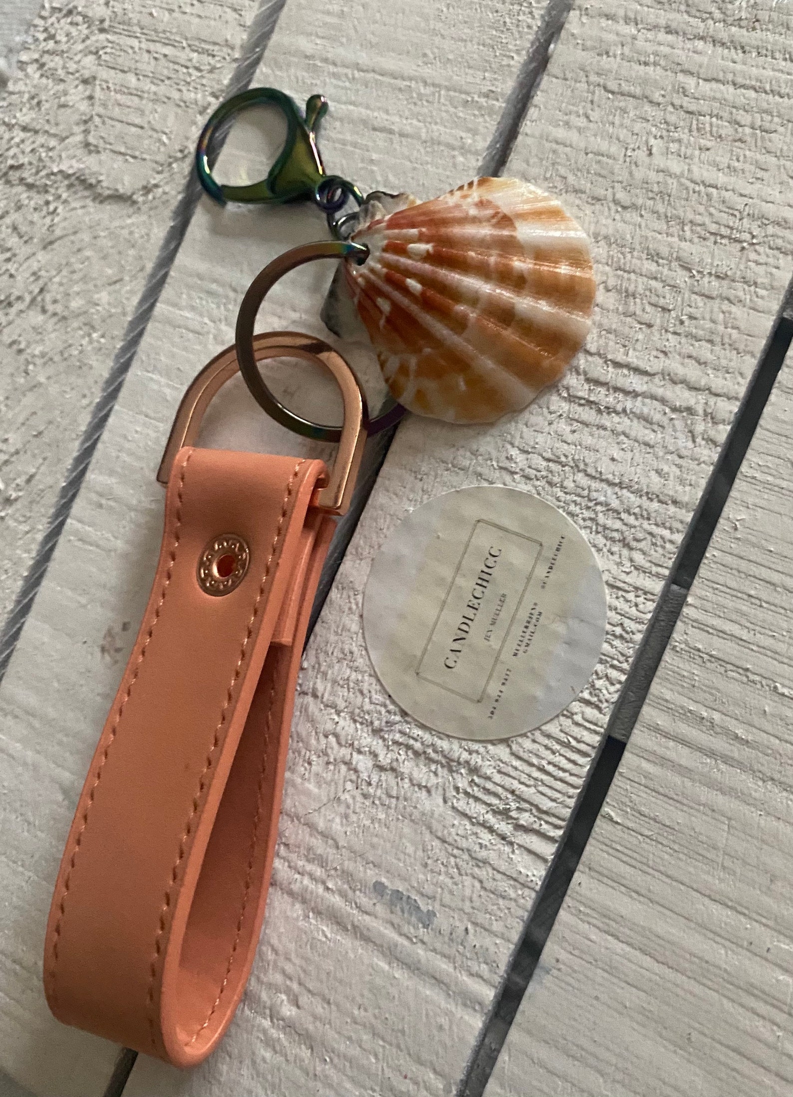 Shell Key Chain Handmade Coastal Key Chain Sea Shell Etsy