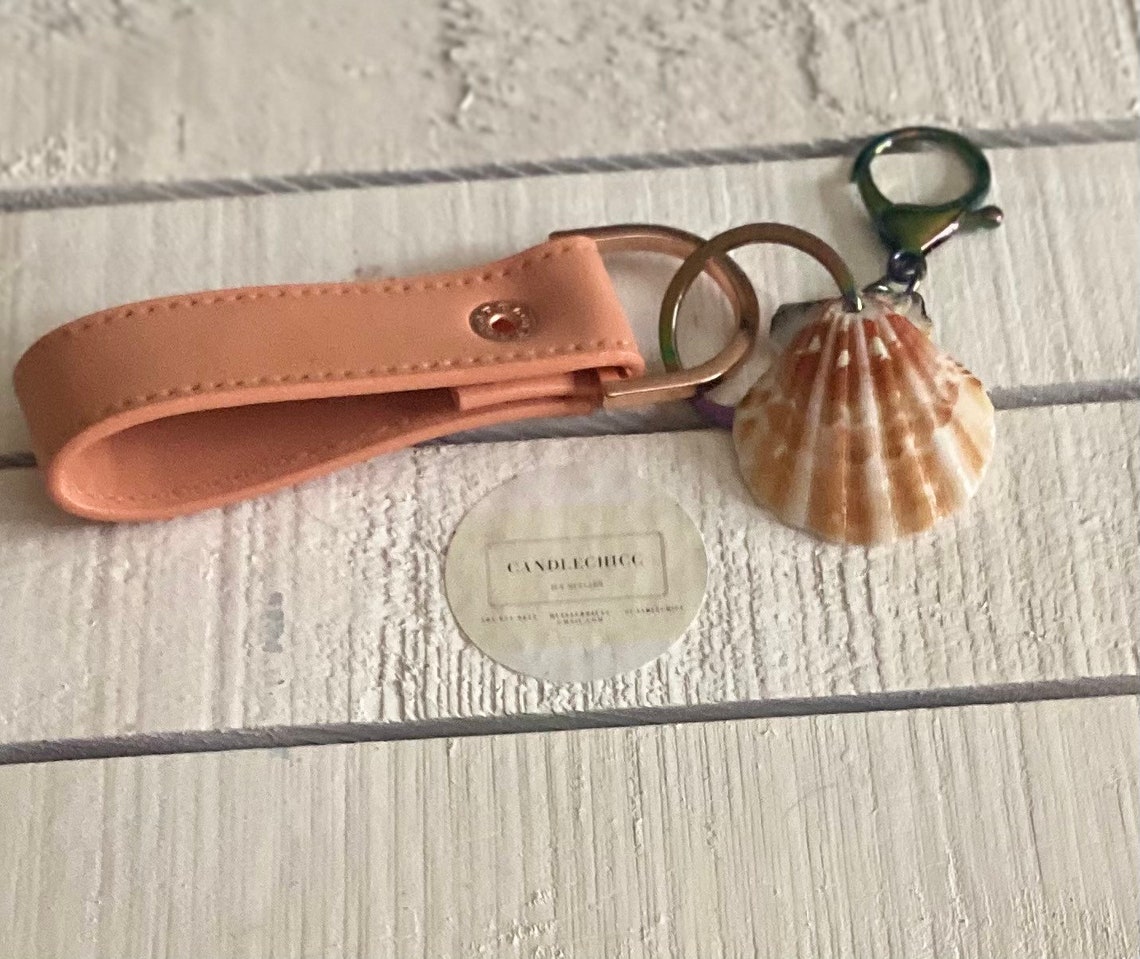 Shell Key Chain Handmade Coastal Key Chain Sea Shell Etsy