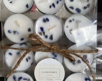 Lapis Lazuli Crystal Tea Lights: Wisdom & Clarity Candles