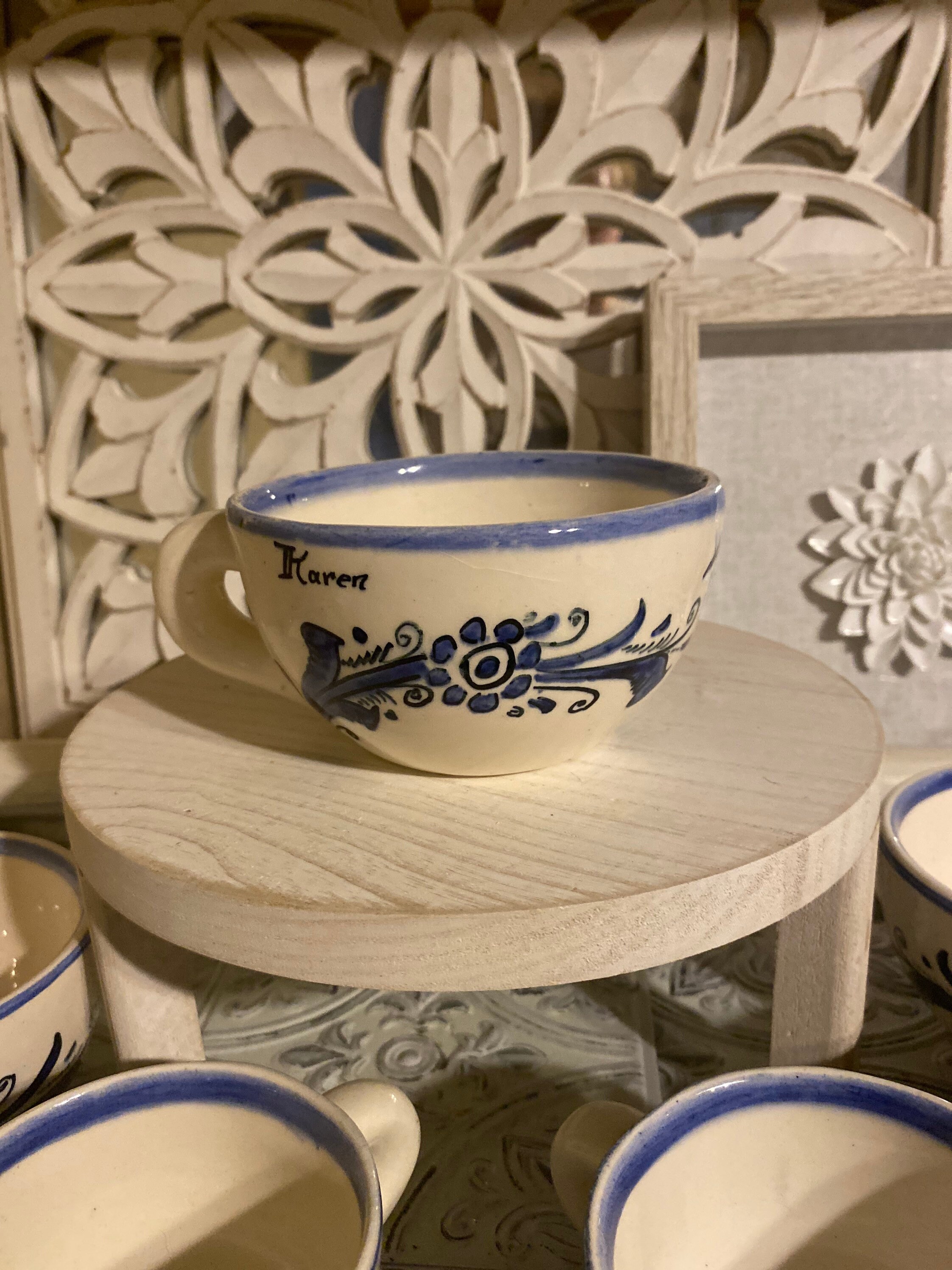 Vintage Blue and White Pitcher and Mugs Set - Etsy