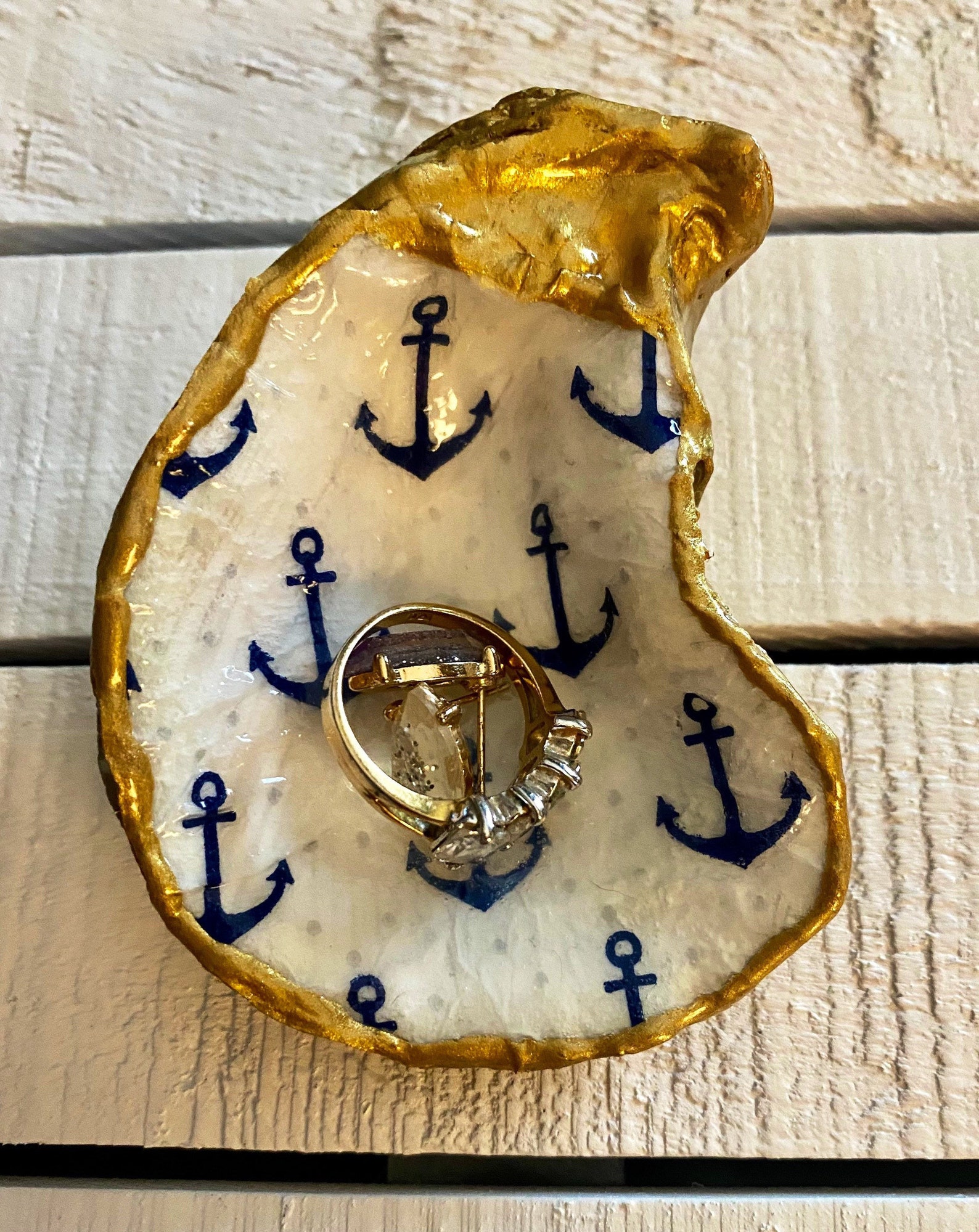 Oyster Shell Ring Dish Oyster Shell Trinket Dish Bridesmaid Etsy