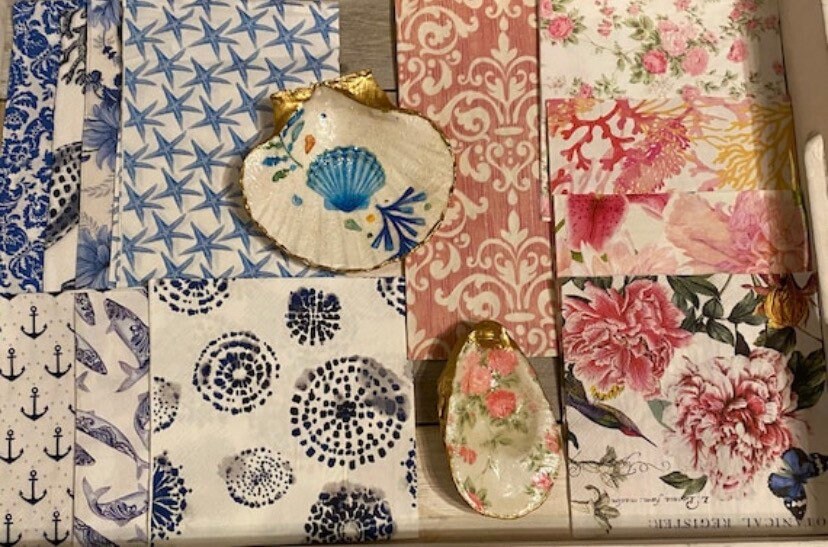 𝓝𝓮𝔀 Decoupage Kit DIY Decoupage Craft Kit Scallop Shell Etsy