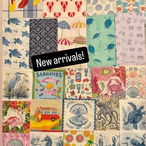 Decoupage napkins, 25 Assorted napkin bundle, napkins for decoupage, beach paper napkins, decoupage paper, decoupage supplies, free ship