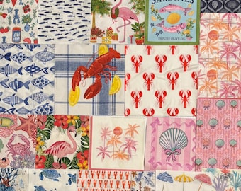 Beach Paper Napkins: Decoupage Napkin Assortment, Set of 25