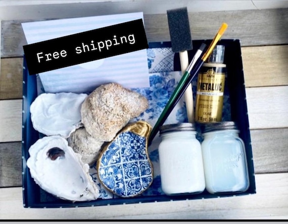 DIY Oyster Shell Decoupage Kit: Handmade Ring Dish Craft