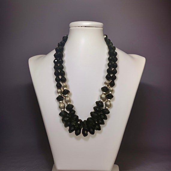 Vintage two strand beaded necklace - image 1