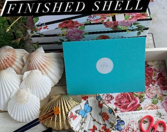 Decoupage Scallop Shell Kit: Coastal Crafting Box with Napkins