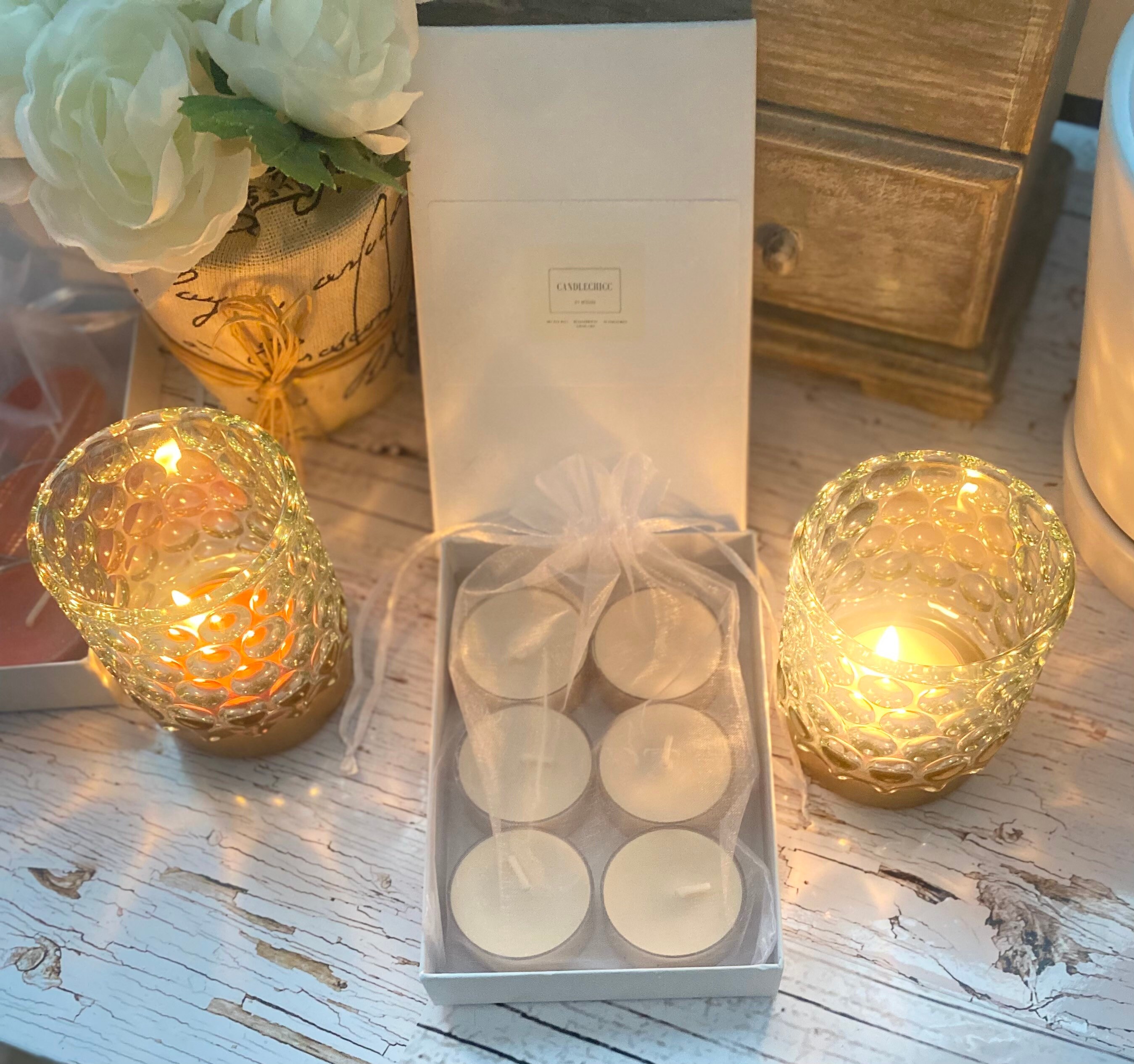 Scented tea light candles vanilla cream or fall spice. With Etsy