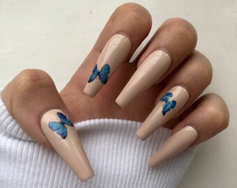Butterfly Nails Etsy Butterfly Nails Etsy
