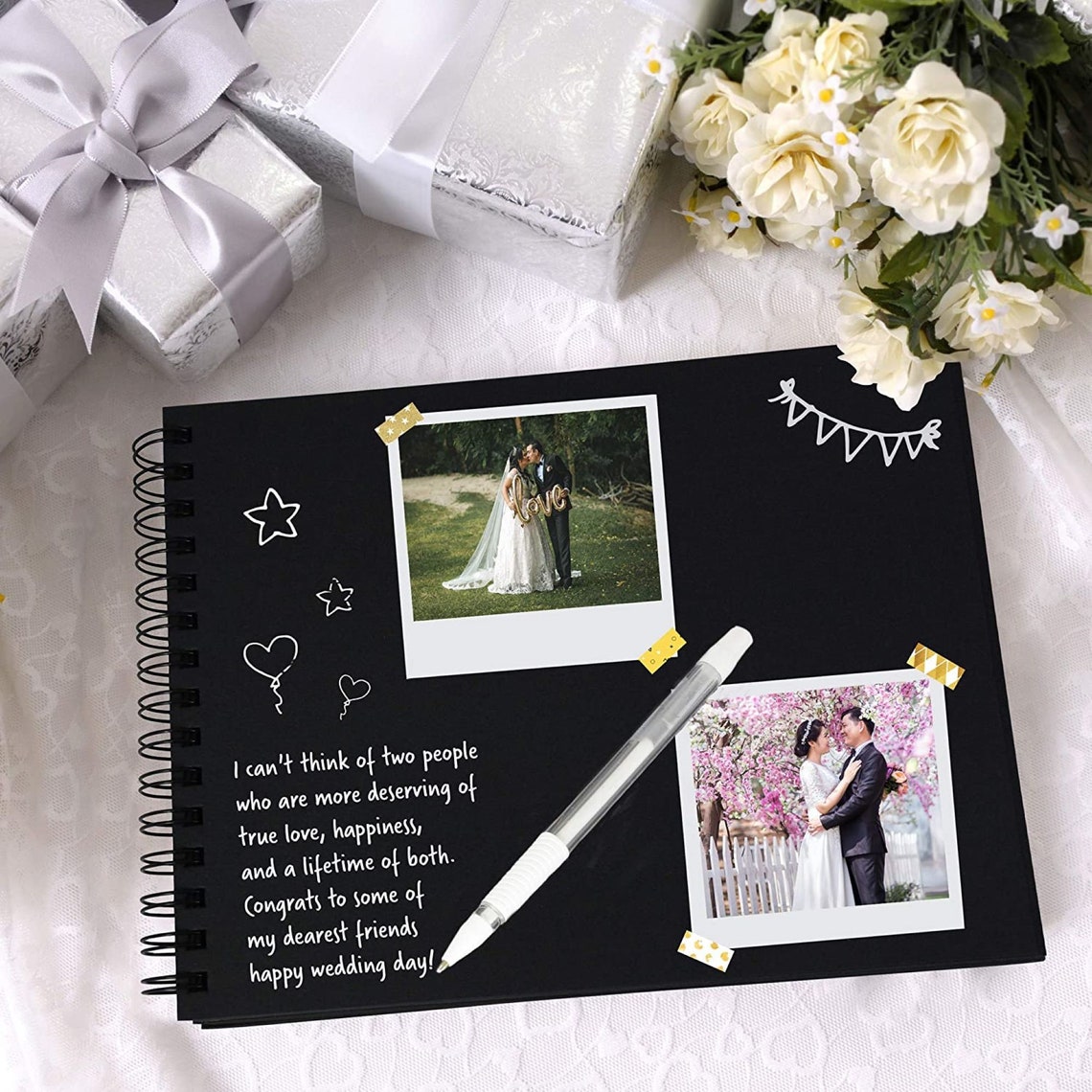 Wedding Guest Book Polaroid Pictures80 Black Blank Pages Etsy UK