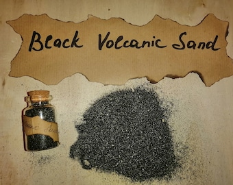 Italian Volcanic Black Sand in a Bottle from Ancient Roman Volcanic Lake. Great Souvenir from Italy. Witchcraft, magic, esoteric, meditation