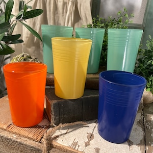 Vintage 6 Hazel Atlas Small Juice Tumblers 3.5 tall x 2 5/16 diameter