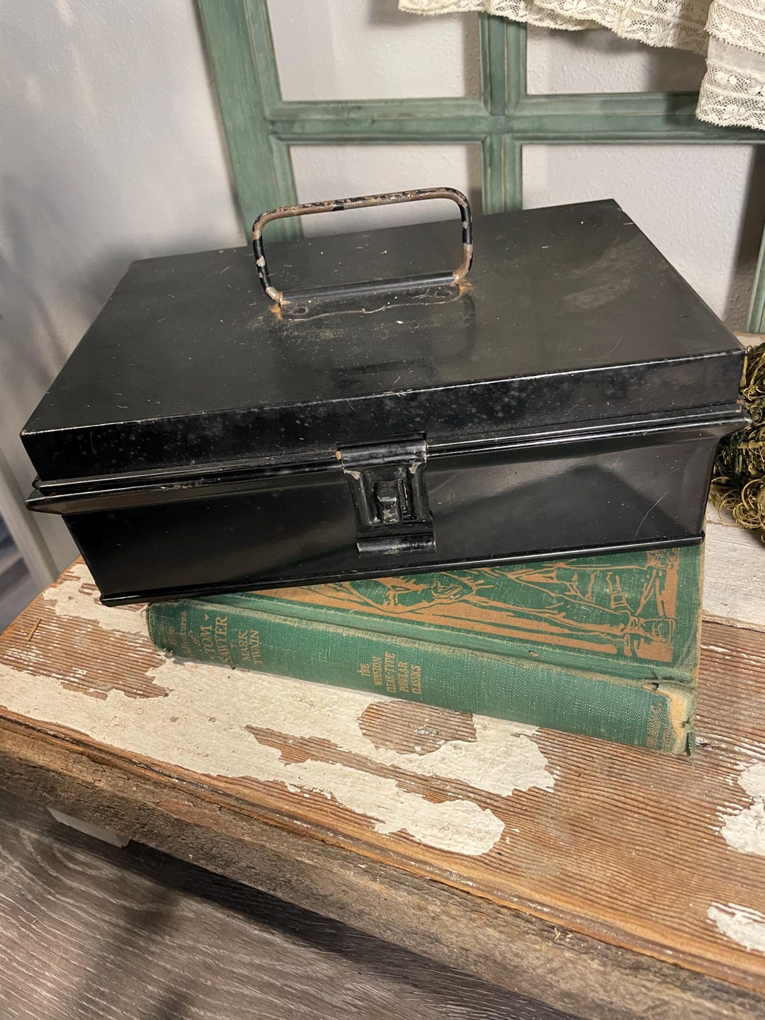 Vintage Metal Cash Box Black 1940's No Insert - Etsy