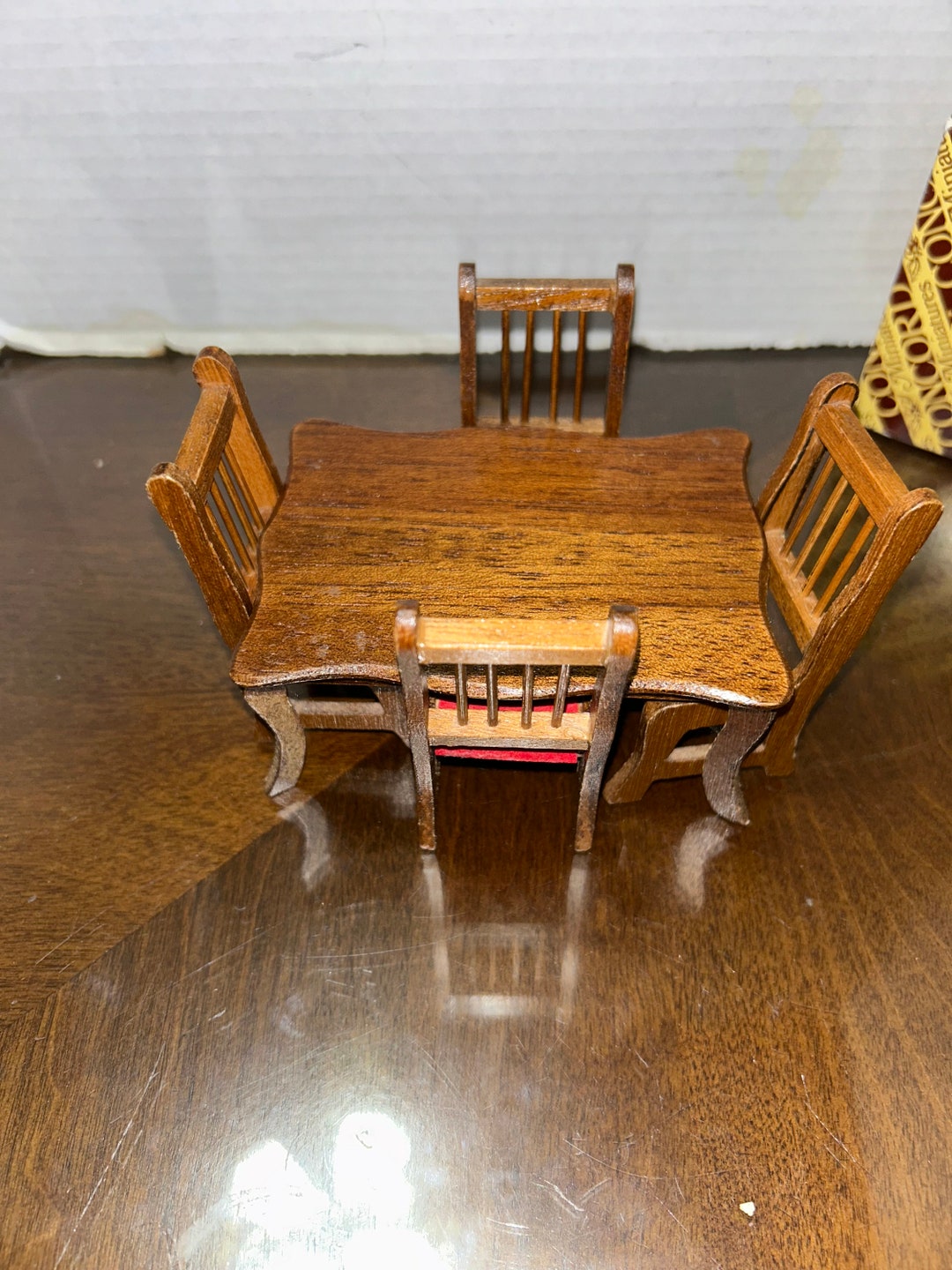 Concord Miniatures Dollhouse Dining Table and 4 Chairs Etsy