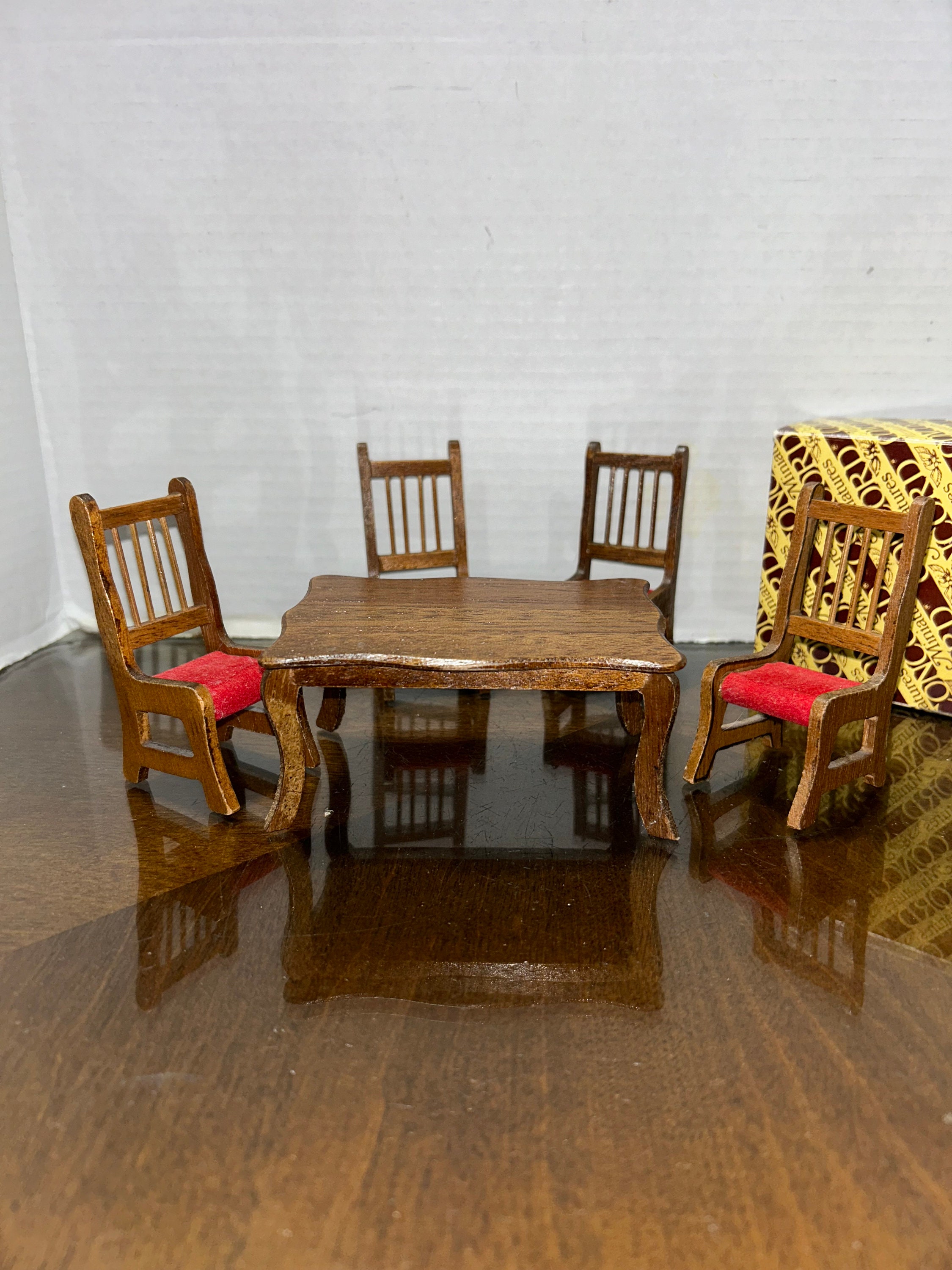 Concord Miniatures Dollhouse Dining Table and 4 Chairs Etsy