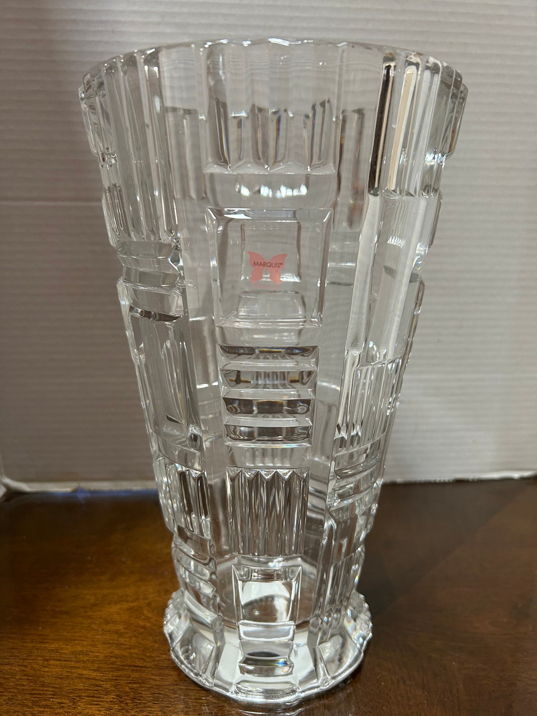 Marquis by Waterford Crystal Glass Large Cubist Vase Etsy