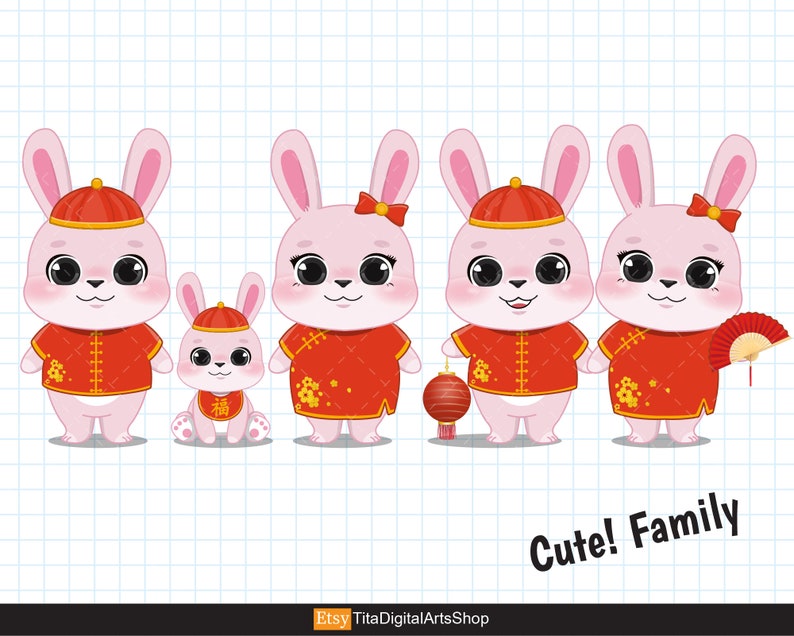 chinese new year rabbit clipart black and white