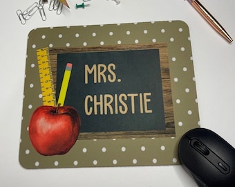 Personalized Teacher Mousepad, Teacher Gift, Teacher Mouse pad, Back to School Teacher Gift, Classroom Decor, Teacher Appreciation Gifts