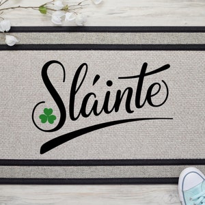 Irish Welcome Mat, Slainte Doormat, Irish Decor,  Cead Mile Failte Sign, St Patricks Day Decor, Irish Welcome Mat, St Pattys Day Door