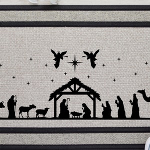 Nativity Doormat, Christmas Welcome Mat, Merry Christmas Nativity Scene Doormat, Christian Doormat Winter Holidays, Merry Christmas Doormat