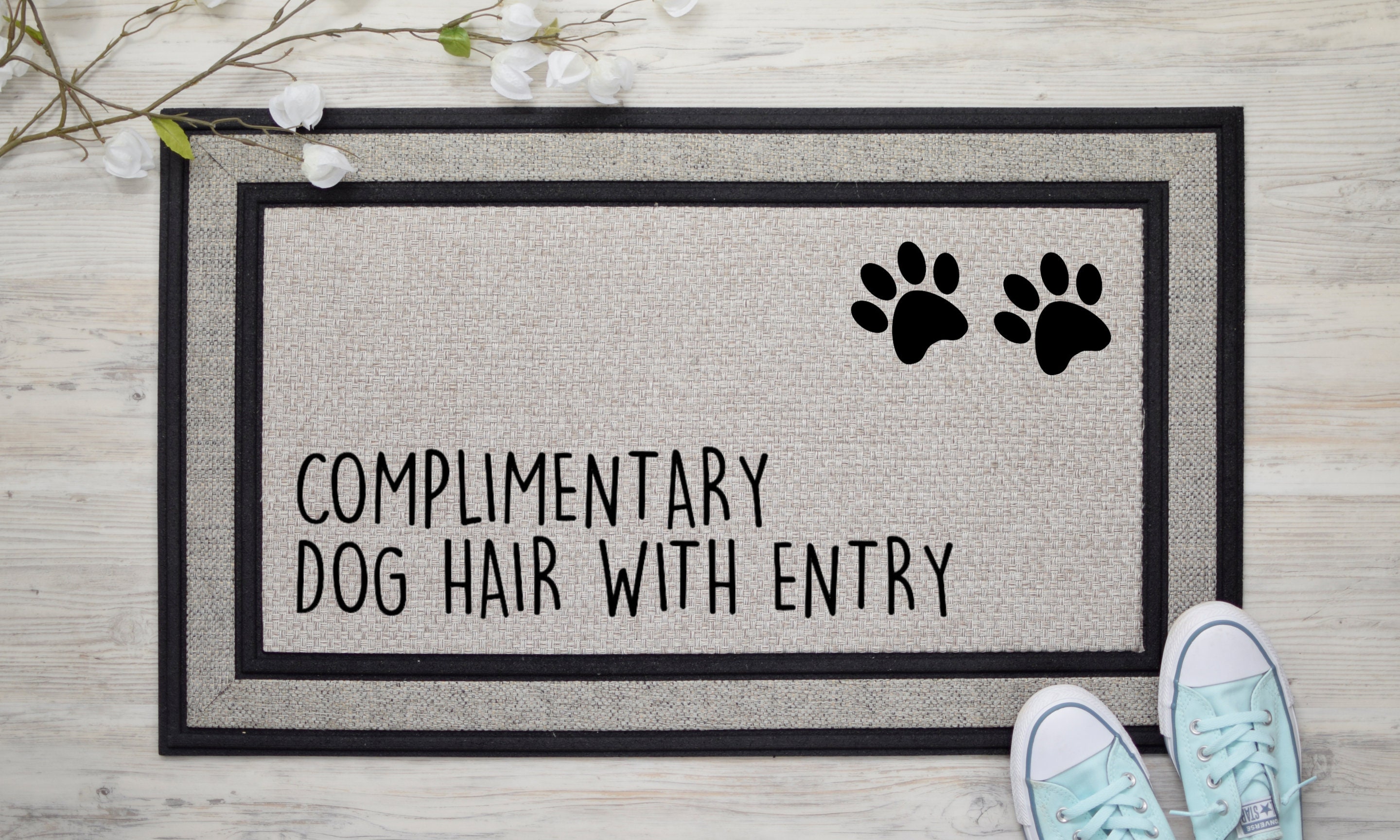 Dog Hair Welcome Doormat - Iron Accents