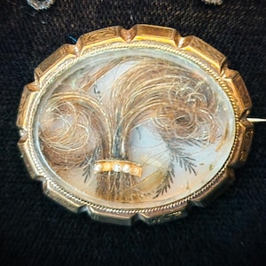 Antique Victorian Mourning Hair Brooch
