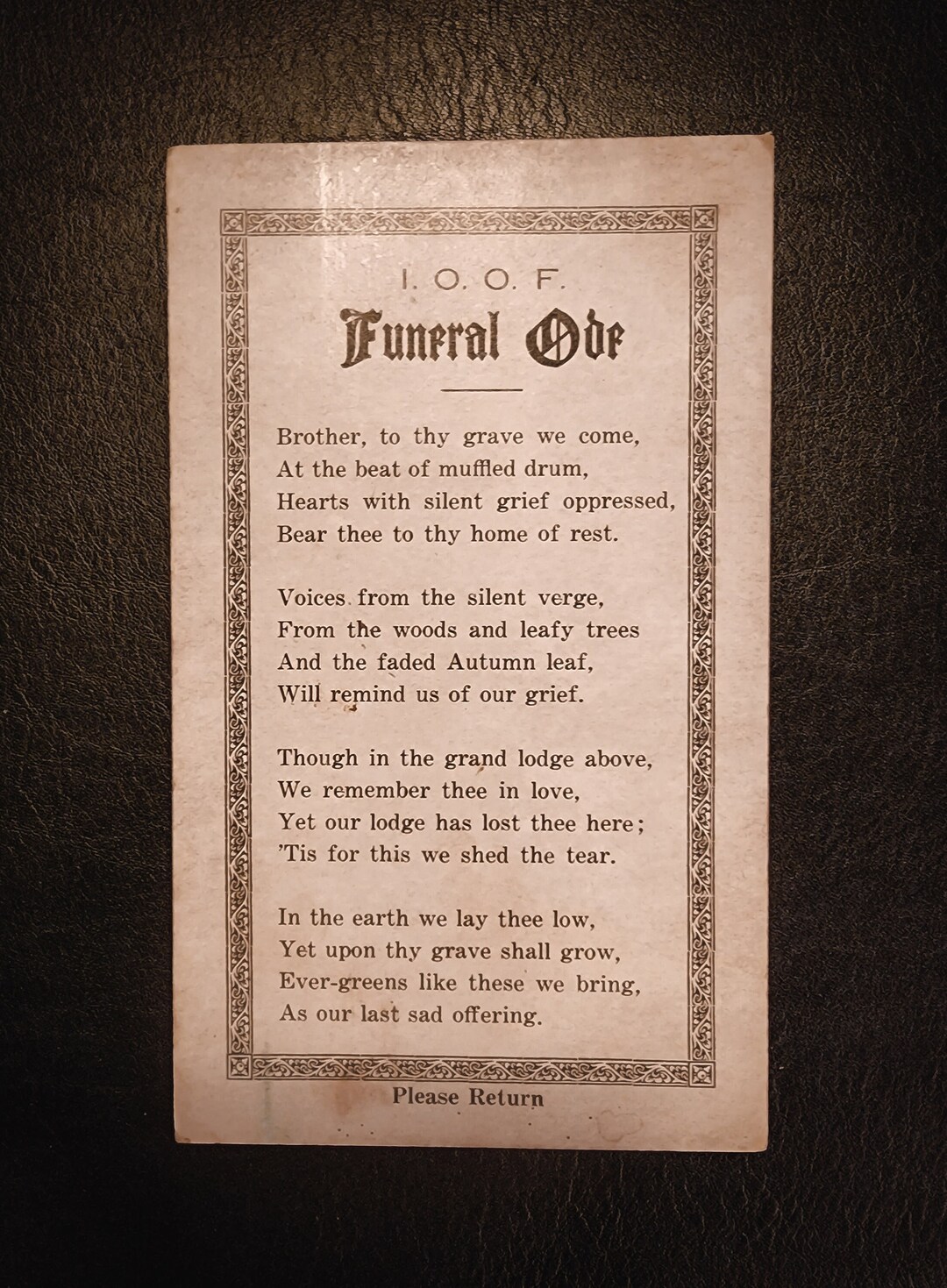 Masonic Funeral Prayer Card Etsy