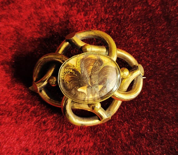 Antique Mourning Hair Brooch