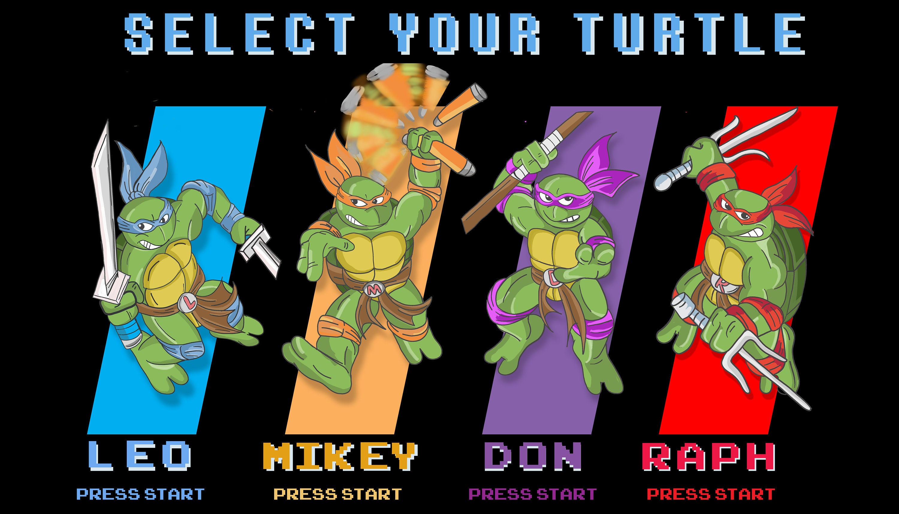 TMNT Turtles in Time Character Select Print Teenage Mutant Etsy TMNT Turtles in Time Character Select Print Teenage Mutant Etsy