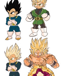 DRAGONBALL Z - Dragonball SUPER holografische stickers SERIE 1 - stickers voor mokken, stickers voor accessoires, anime, dbz, goku, vegeta
