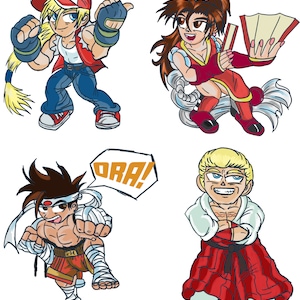 NEO GEO Sticker Edition SNK, King of Fighters, Fatal Fury Set, Terry Bogard Vinyl Stickers for Laptops Tables, Cabinets, Flasks, Desktops