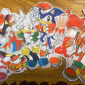 Sonic Stickers Holiday Edition - Kerstmis, vinylstickers voor laptops, salontafels, stickers, handgemaakte stickers