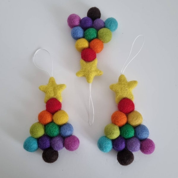 Rainbow Christmas tree decorations